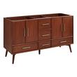 60" Novak Mahogany Double Vanity - Undermount Sinks - True Walnut - Carrara - 3 Hole, , large image number 1