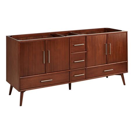 72" Novak Mahogany Double Vanity - Undermount Sinks - True Walnut