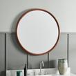 34" Novak Round Mahogany Vanity Mirror - True Walnut, , large