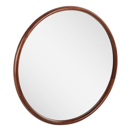 34" Novak Round Mahogany Vanity Mirror - True Walnut