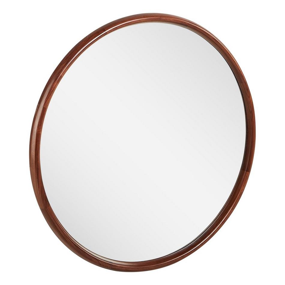 34" Novak Round Mahogany Vanity Mirror - True Walnut, , large image number 1
