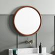 24" Novak Round Mahogany Vanity Mirror - True Walnut, , large
