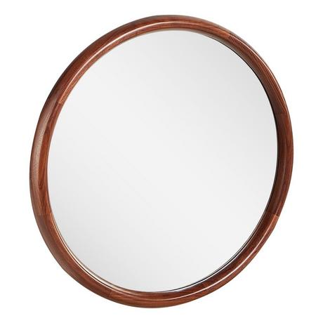 24" Novak Round Mahogany Vanity Mirror - True Walnut