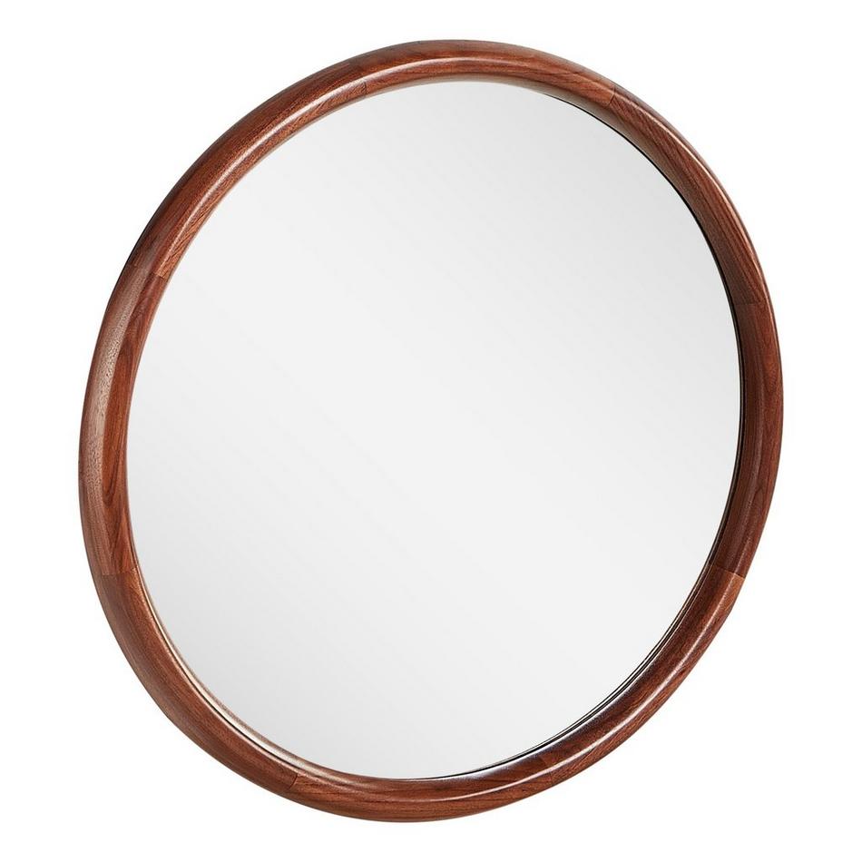24" Novak Round Mahogany Vanity Mirror - True Walnut, , large image number 1