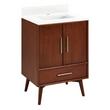 24" Novak Mahogany Vanity - Rectangular Undermount Sink - True Walnut - AW Quartz - 1 Hole, , large image number 0
