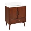 30" Novak Mahogany Vanity - Rectangular Undermount Sink - True Walnut - AW Quartz - No Hole, , large image number 0