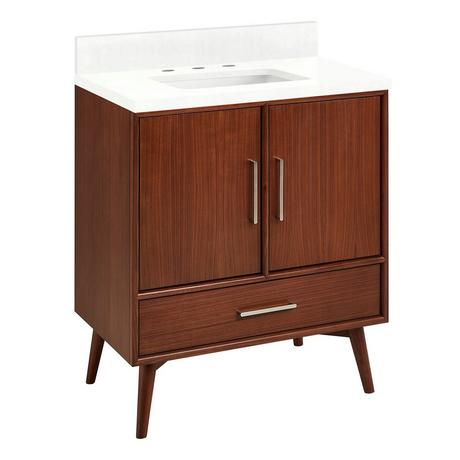 30" Novak Mahogany Vanity - Rectangular Undermount Sink - True Walnut