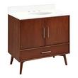 36" Novak Mahogany Vanity - Undermount Sink - True Walnut - AW Quartz - 3 Hole, , large image number 0