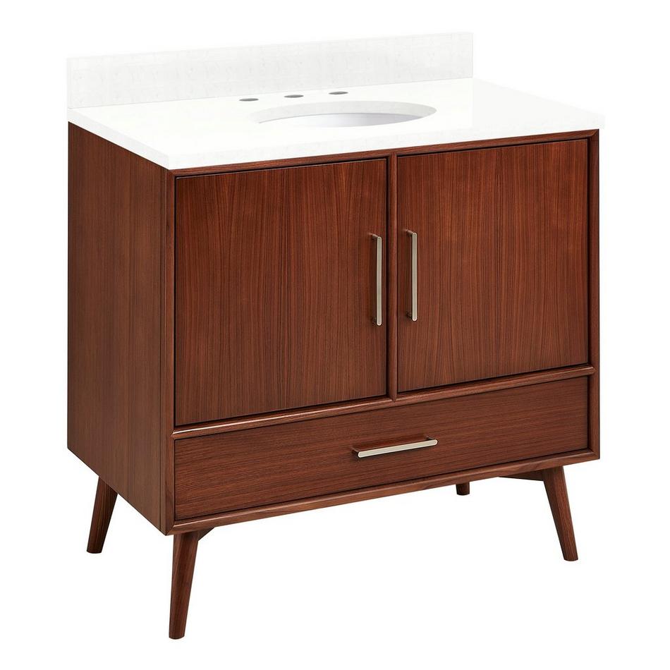 36" Novak Mahogany Vanity - Undermount Sink - True Walnut - FW Quartz - 3 Hole, , large image number 0