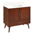 36" Novak Mahogany Vanity - Rectangular Undermount Sink - True Walnut - AW Quartz - 1 Hole, , large image number 0
