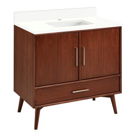 36" Novak Mahogany Vanity - Rectangular Undermount Sink - True Walnut
