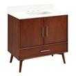 36" Novak Mahogany Vanity - Rectangular Undermount Sink - True Walnut - AW Quartz - 3 Hole, , large image number 0