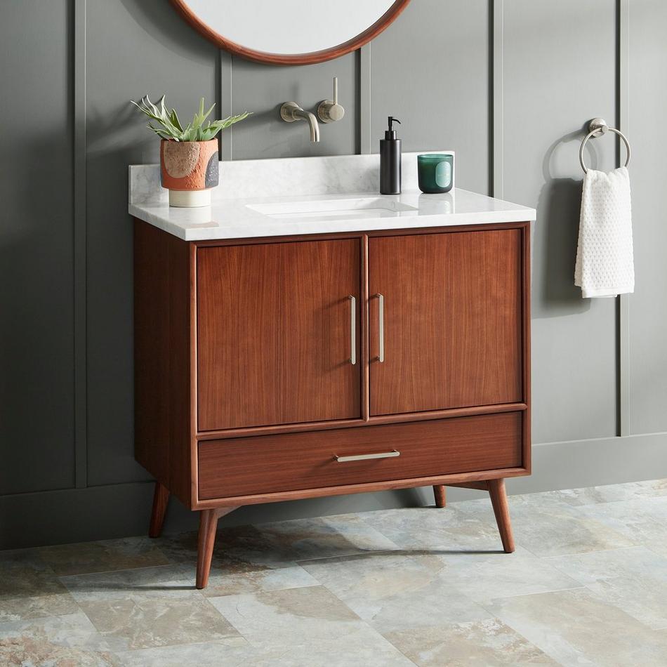 36" Novak Mahogany Vanity - Rectangular Undermount Sink - True Walnut, , large image number 1