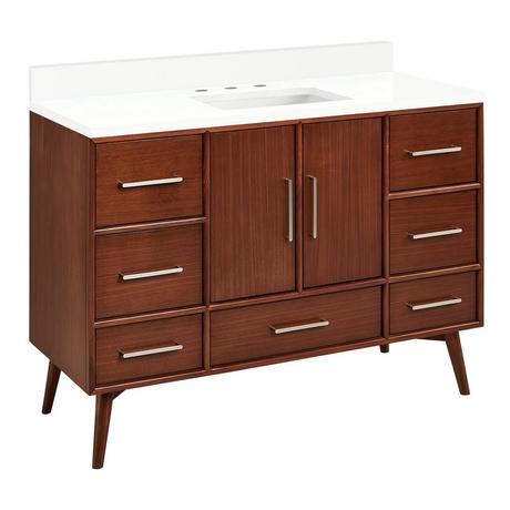 48" Novak Mahogany Vanity - Rectangular Undermount Sink - True Walnut