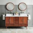 60" Novak Mahogany Double Vanity - Rectangular Undermount Sinks - True Walnut, , large image number 1