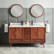 60" Novak Mahogany Double Vanity - Rectangular Undermount Sinks - True Walnut, , large image number 0