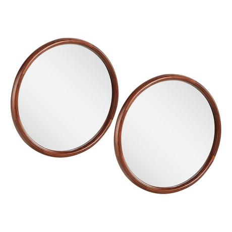 24" Novak Round Mahogany Vanity Mirror - True Walnut - Set of 2