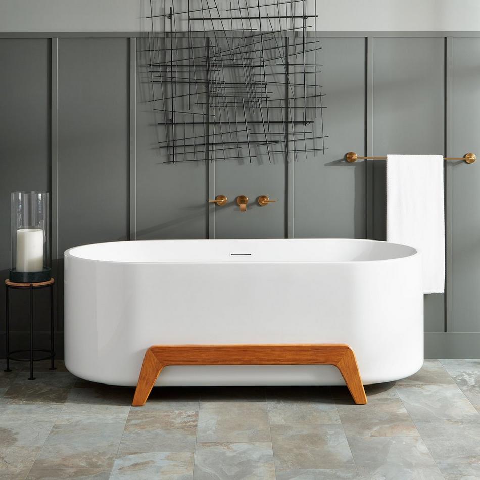 67" Conroy Acrylic Freestanding Tub with Wood Stand, , large image number 9