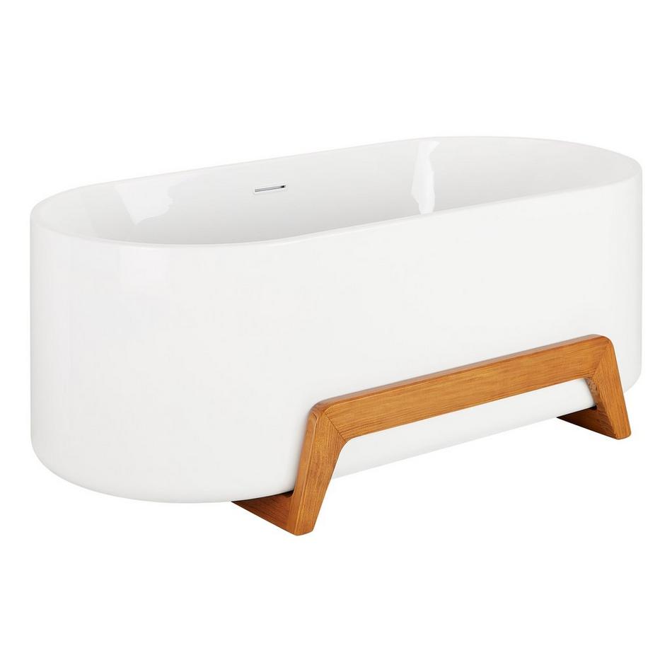 67" Conroy Acrylic Freestanding Tub with Wood Stand - Teak, , large image number 1