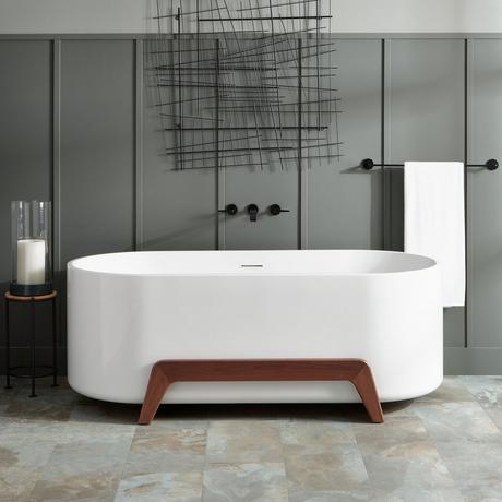 67" Conroy Acrylic Freestanding Tub with Wood Stand
