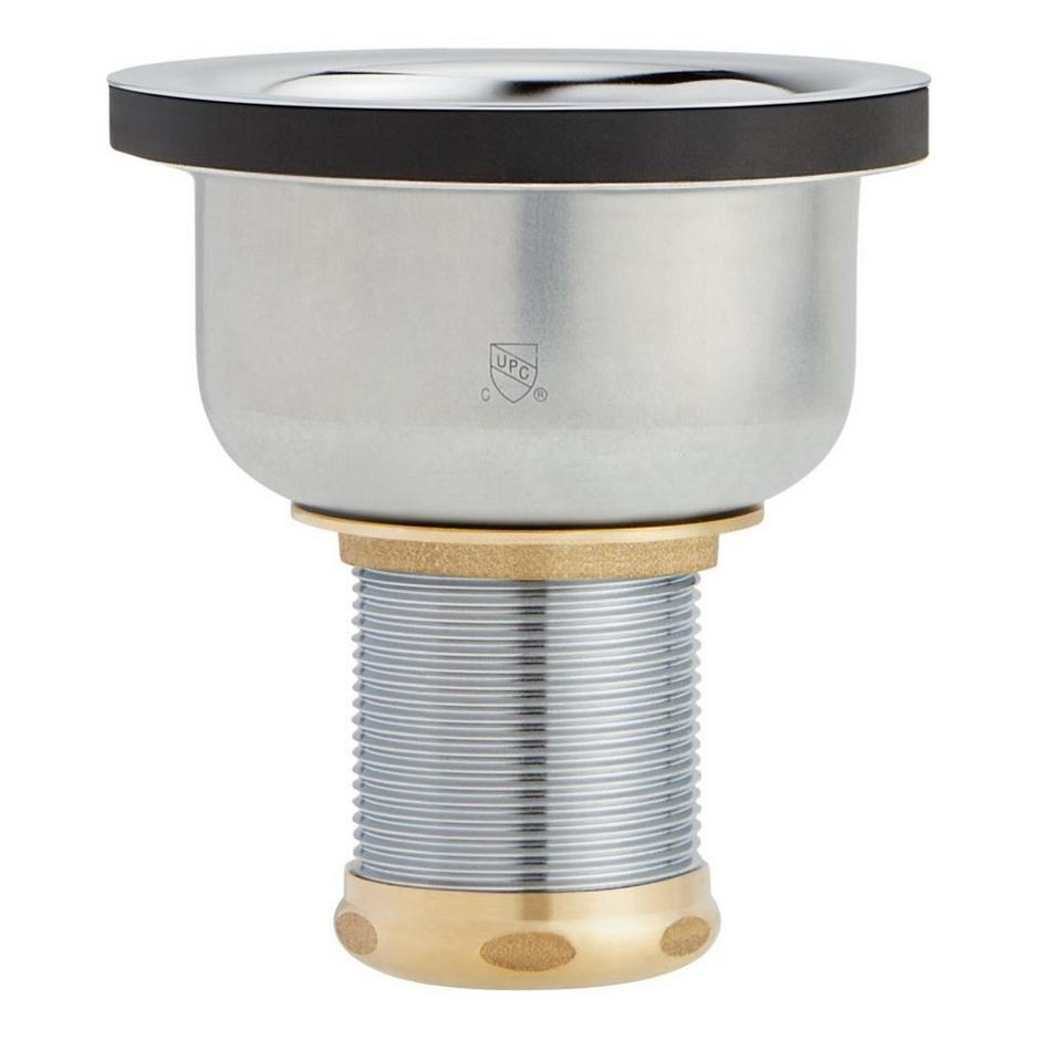 Deep Strainer Basket with Lift Stopper - 3-1/2" - Chrome, , large image number 1