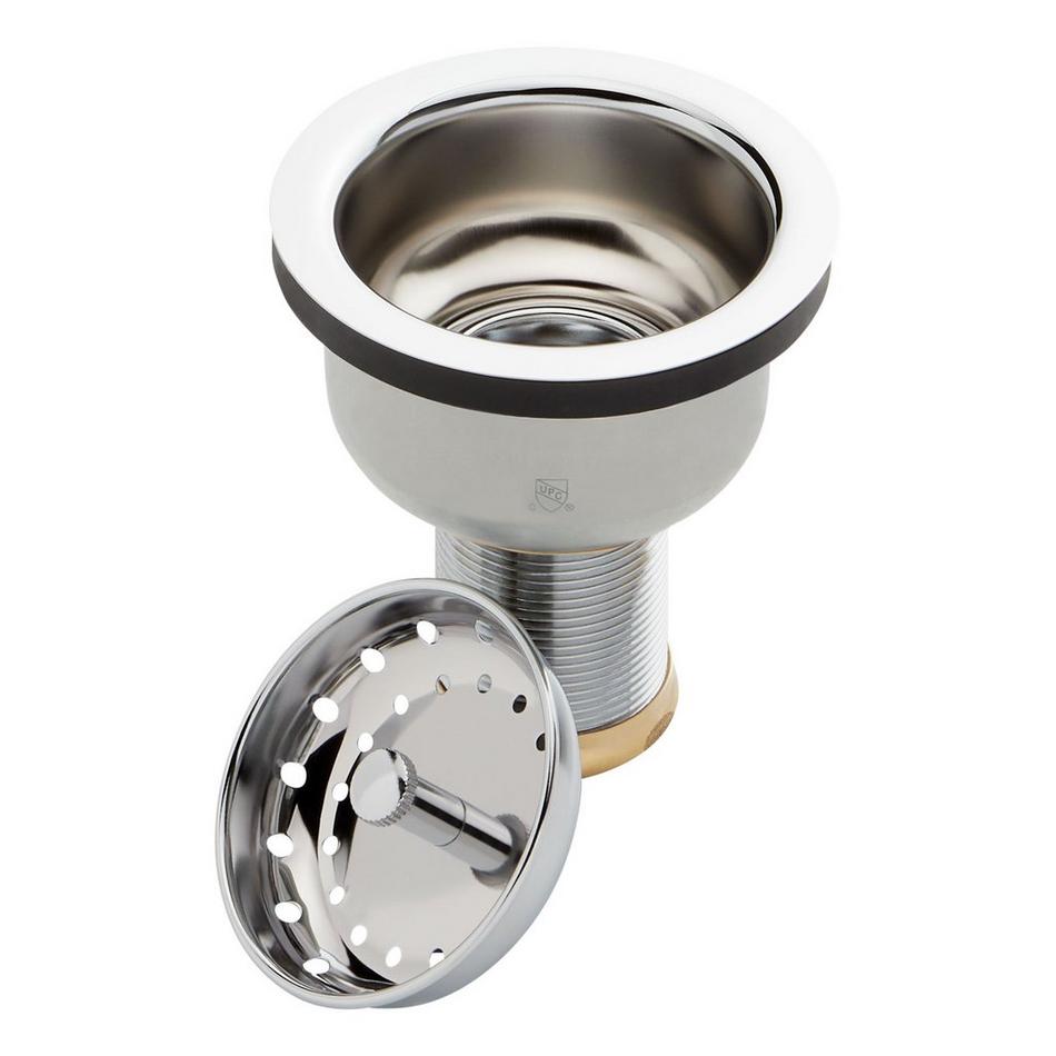Deep Strainer Basket with Lift Stopper - 3-1/2" - Chrome, , large image number 2