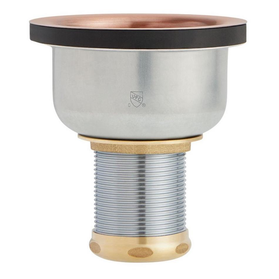Deep Strainer Basket with Lift Stopper - 3-1/2" - Satin Copper, , large image number 1
