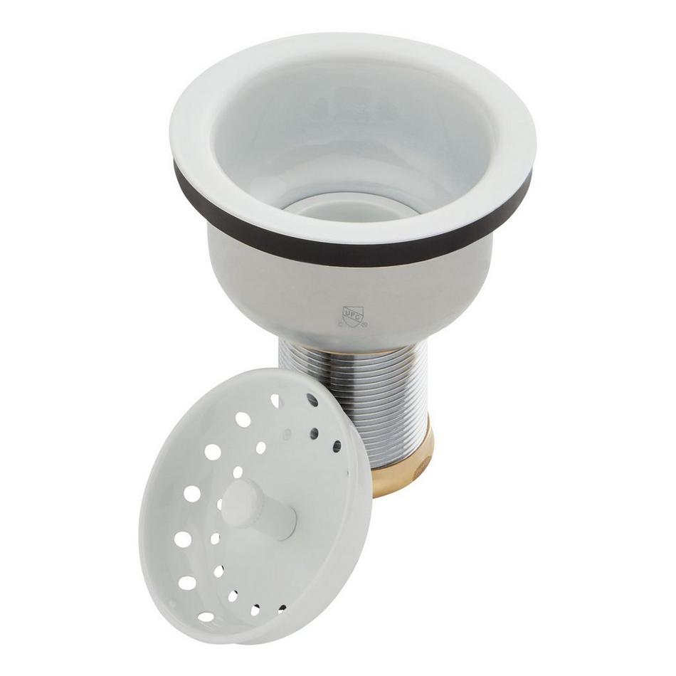 Deep Strainer Basket with Lift Stopper - 3-1/2" - Matte White, , large image number 2