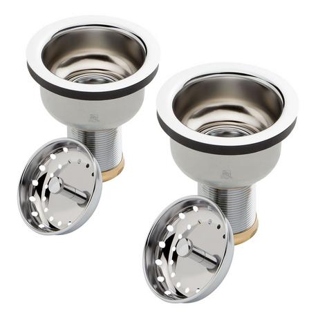 Set of 2 - Deep Strainer Basket with Lift Stopper - 3-1/2"