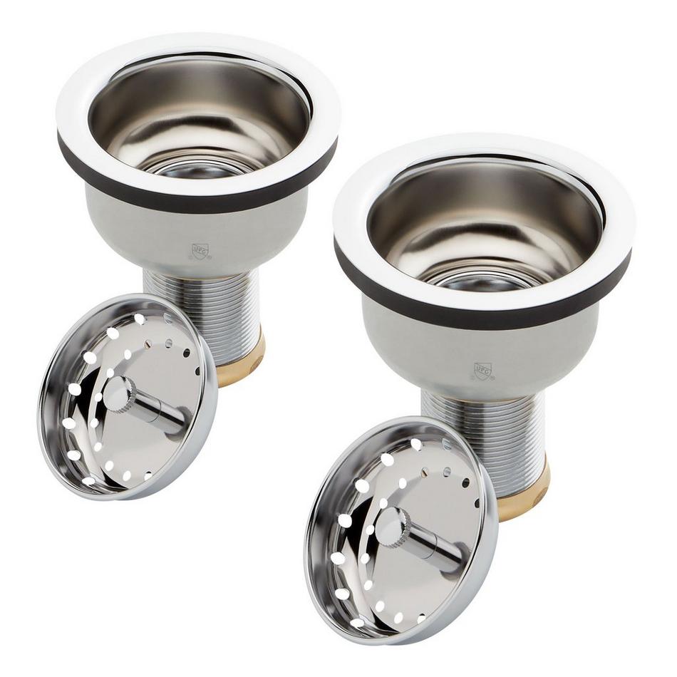 Set of 2 - Deep Strainer Basket with Lift Stopper - 3-1/2" - Chrome, , large image number 2