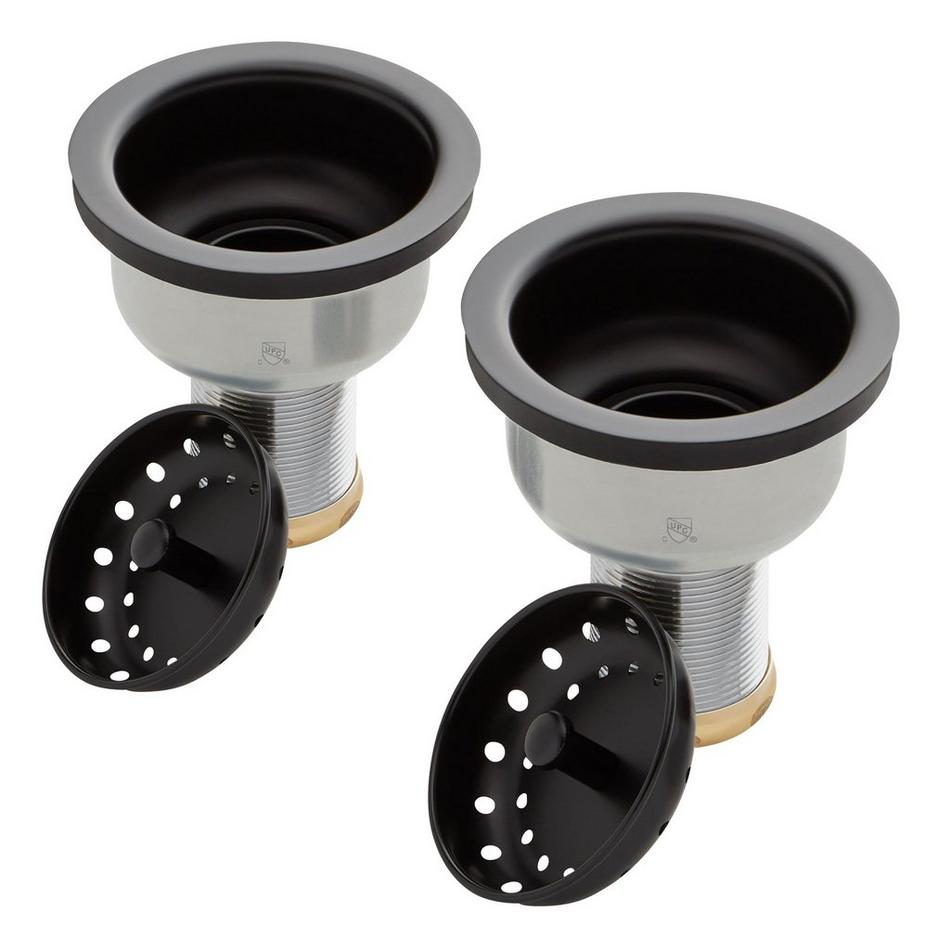 Set of 2 - Deep Strainer Basket with Lift Stopper - 3-1/2" - Matte Black, , large image number 2