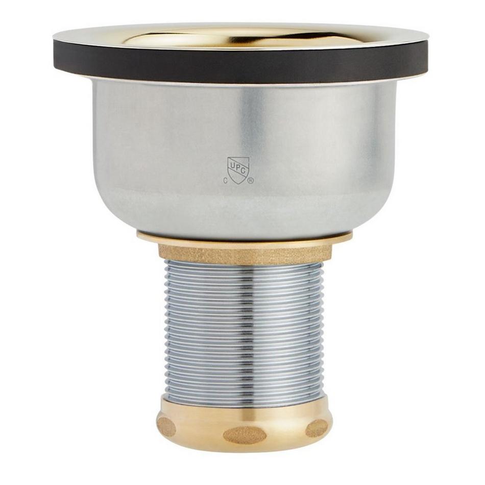 Set of 2 - Deep Strainer Basket with Lift Stopper - 3-1/2" - Polished Brass, , large image number 1
