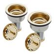 Set of 2 - Deep Strainer Basket with Lift Stopper - 3-1/2" - Polished Brass, , large image number 2