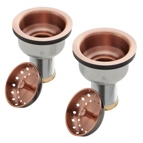 Set of 2 - Deep Strainer Basket with Lift Stopper - 3-1/2"