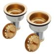 Set of 2 - Deep Strainer Basket with Lift Stopper - 3-1/2" - Brushed Gold, , large image number 2