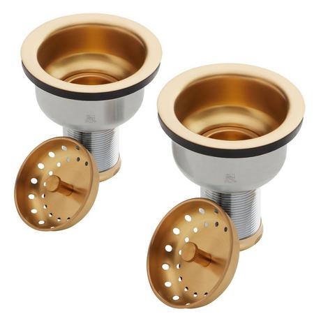 Set of 2 - Deep Strainer Basket with Lift Stopper - 3-1/2"