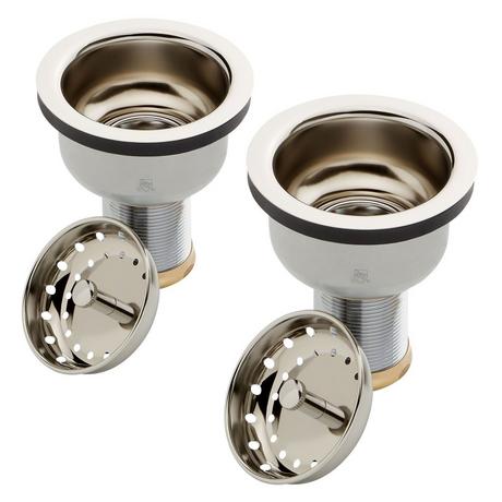 Set of 2 - Deep Strainer Basket with Lift Stopper - 3-1/2"