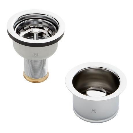 Set - Deep Disposer Flange and Deep Strainer Basket with Lift Stopper - 3-1/2"