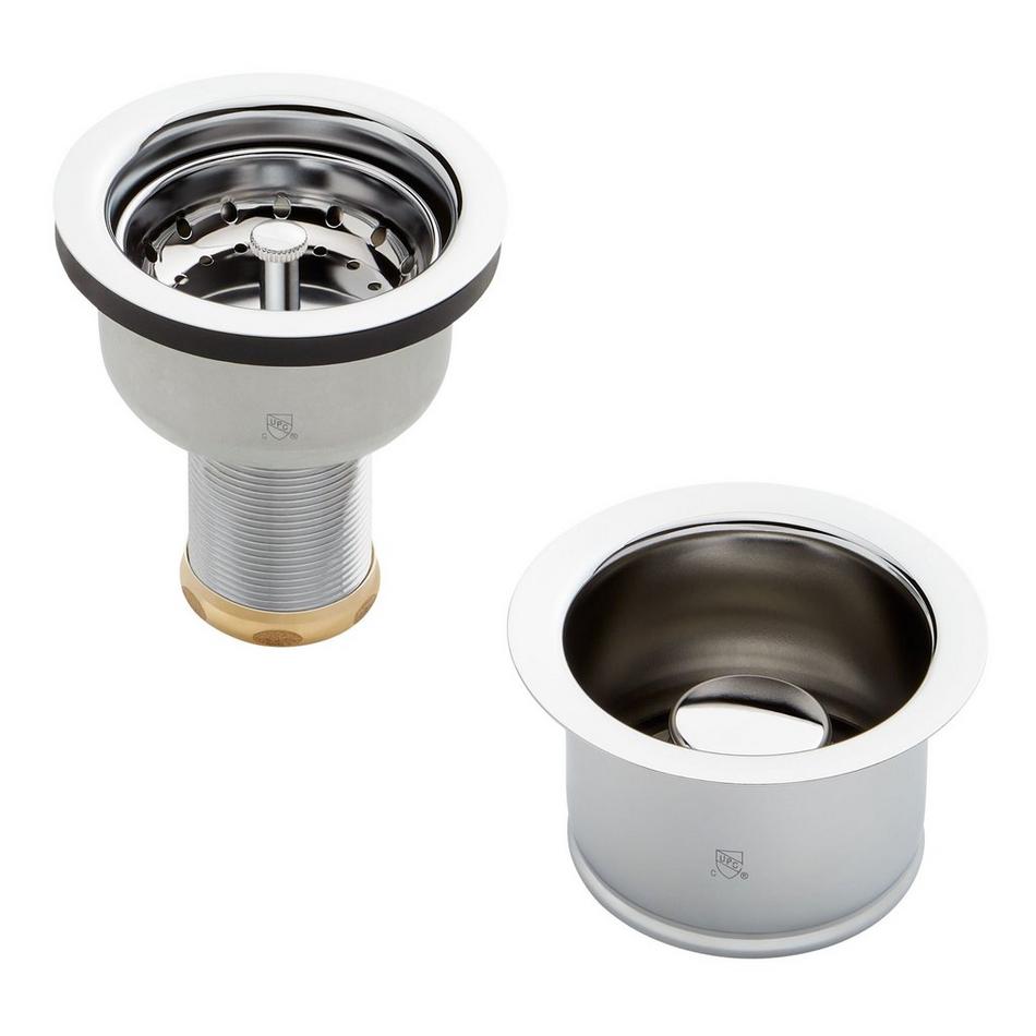 Set - Deep Disposer Flange and Deep Strainer Basket with Lift Stopper - 3-1/2", , large image number 2