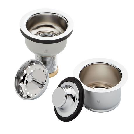 Set - Deep Disposer Flange and Deep Strainer Basket with Lift Stopper - 3-1/2"