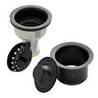 Set - Deep Disposer Flange and Deep Strainer Basket with Lift Stopper - 3-1/2" - Matte Black, , large image number 2