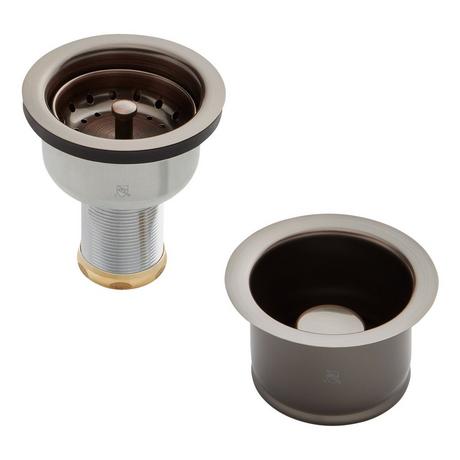 Set - Deep Disposer Flange and Deep Strainer Basket with Lift Stopper - 3-1/2"