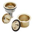 Set - Deep Disposer Flange and Deep Strainer Basket with Lift Stopper - 3-1/2" - Polished Brass, , large image number 2