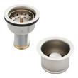 Set - Deep Disposer Flange and Deep Strainer Basket with Lift Stopper - 3-1/2" - Stainless Steel, , large image number 0