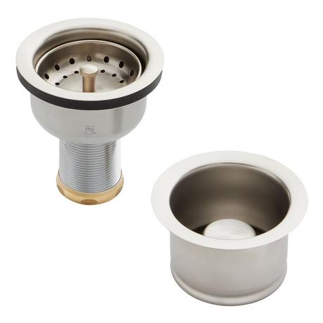 Set - Deep Disposer Flange and Deep Strainer Basket with Lift Stopper - 3-1/2"