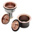 Set - Deep Disposer Flange and Deep Strainer Basket with Lift Stopper - 3-1/2" - Satin Copper, , large image number 2