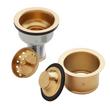 Set - Deep Disposer Flange and Deep Strainer Basket with Lift Stopper - 3-1/2" - Brushed Gold, , large image number 2