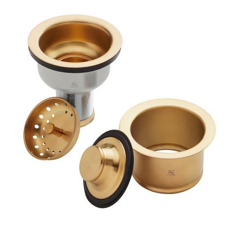 Set - Deep Disposer Flange and Deep Strainer Basket with Lift Stopper - 3-1/2"