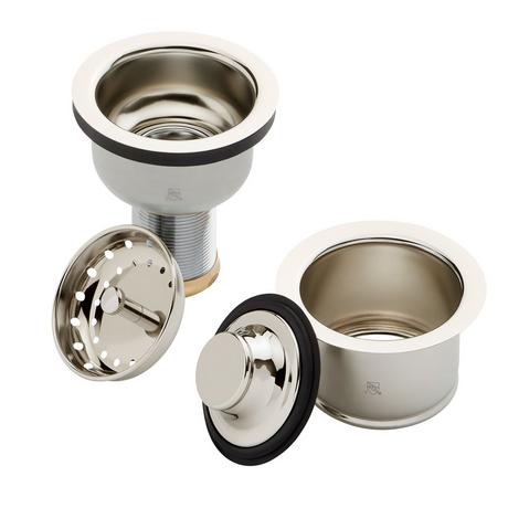 Set - Deep Disposer Flange and Deep Strainer Basket with Lift Stopper - 3-1/2"