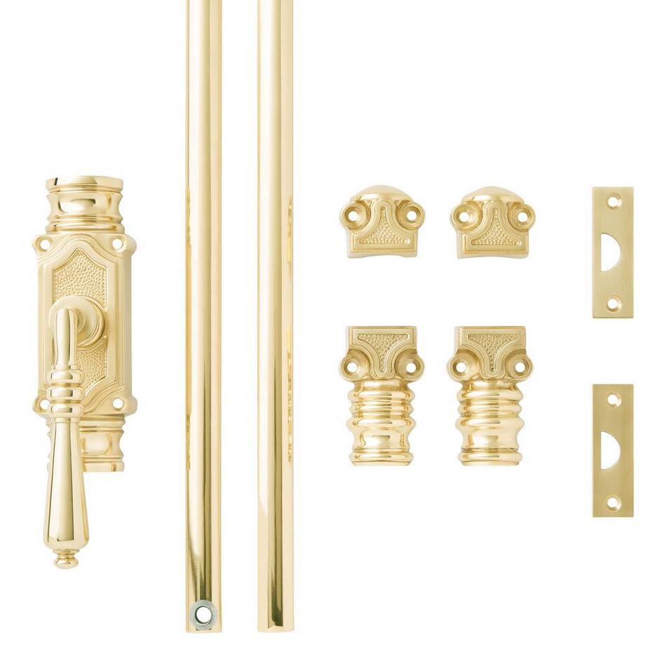 Romlain Brass Cabinet Cremone Bolt - Left Hand - Polished Brass, , large image number 3